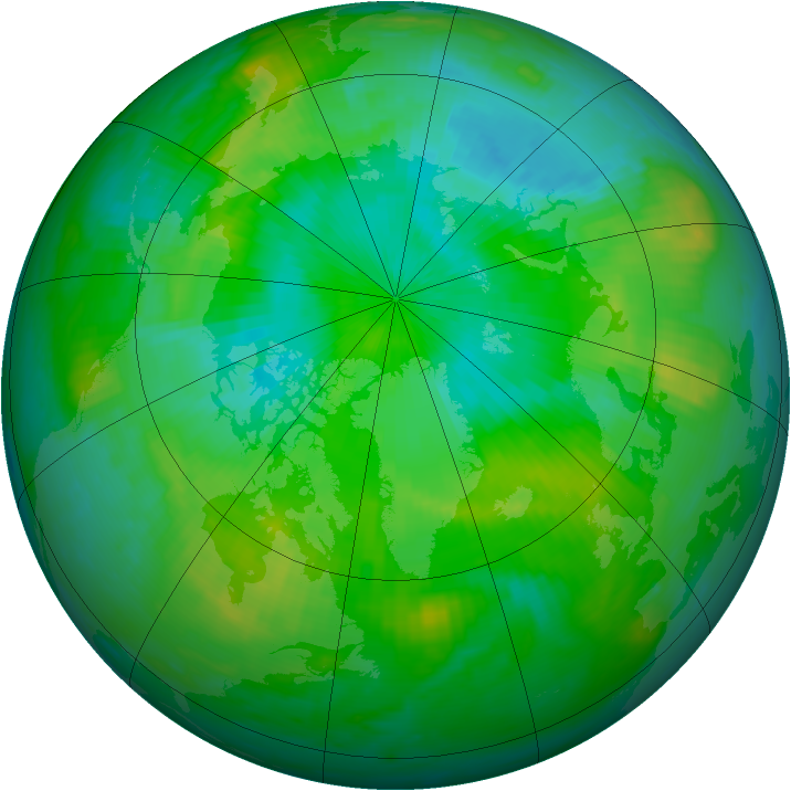 Arctic ozone map for 15 August 1998